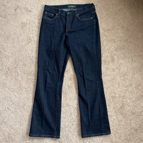 Lauren Ralph Lauren Denim - Lauren Ralph Lauren Jeans Womens 8 Blue Dark Classic Bootcut Mid Rise Denim LR